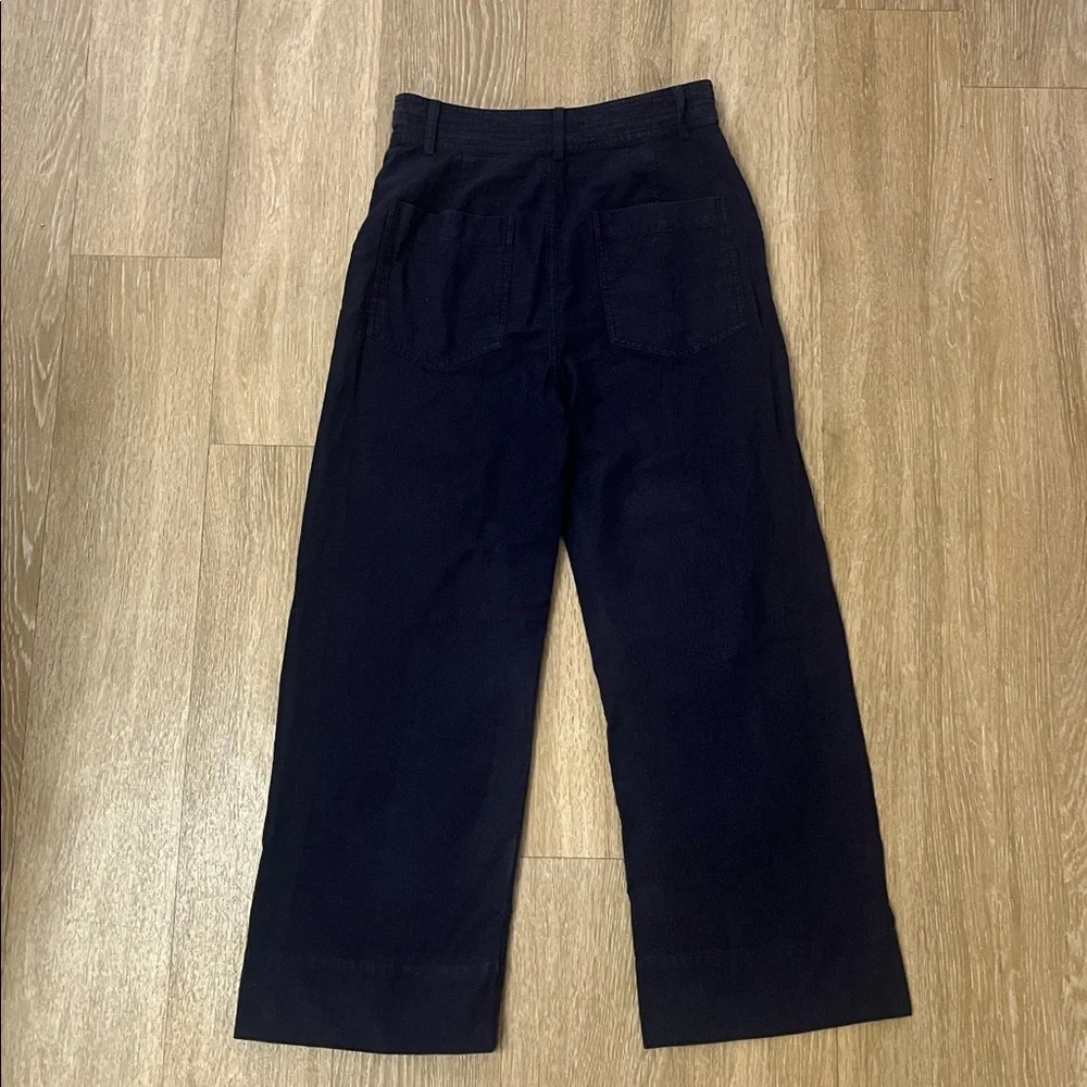 Apiece Apart Merida Navy Pants High Rise Sailor Cropped Trousers size 2 - Picture 6 of 11